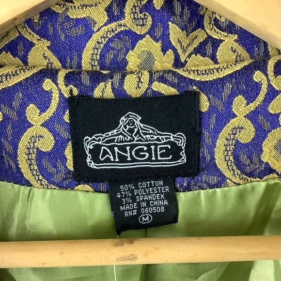 Angie Jacquard Floral Belted Short Trench Coat Medium - Picture 4 of 5